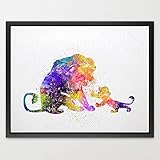 Dignovel Studios 13X19 The Lion King print kids Watercolor print illustration Art Print Nursery deco