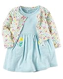 カーターズ Carter's 正規品 ワンピース セット ロンパース＆長袖カーディガン2点セット☆水色お花☆18M(80-85cm)