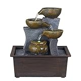 噴水 置物 室内噴水 風水 玄関 置物 インテリア 噴水 加湿器 流水 樹脂工芸品 風水 開運 (B-2)