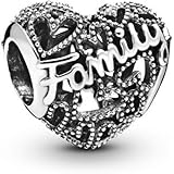 Pandora Moments Women's Sterling Silver Family Heart Bracelet Charm