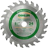 Oshlun SBW-055024 5-1/2-Inch 24 Tooth ATB General Purpose and Trimming Saw Blade with 5/8-Inch Arbor