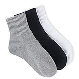 [ソミラ] SOMILA キッズ ソックス 靴下 3足セット 無地 シンプル 黒白灰 XL