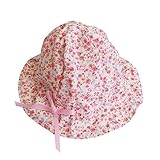 日本製　ベビー用 お帽子 サイズ調節ひも付き 42-46センチ　38996　花柄　ピンク