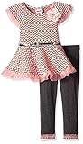 Little Lass Little Girls' 2 Piece Legging Set Chevron Tulle Coral 4 [並行輸入品]