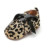 ガールズスニーカー　プリンセスシューズ　女の子　赤ちゃん　可愛い蝶結び　スパンコール付き靴　女児　柔らかい　快適　新生児　ソフトラバー　結婚式 出産の祝い　PUレザー　ゴールド豹柄　6-12ヶ月に対応