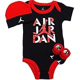NIKE(ナイキ)エア・ジョーダン 0-6months ブラックFLY LIKE MIKEエアジョーダン(JUMPMAN)半袖ボディスーツ超豪華3点セット [並行輸入品]
