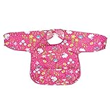 green sprouts Easy-wear Long Sleeve Bib, Pink Wild Flowers, 12-24 Months by green sprouts