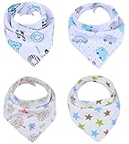 Tortor 1bacha(JP)　　　よだれかけ　ベビー　赤ちゃん　4枚セット　涎　出産祝い　ビブ　キッズ　付けて可愛い 誕生日　プレゼント　綿100％　女の子　男の子　ベビー用品　スタイ