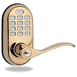 Yale Real Living Keyless Push Button Lever Lock in Polished Brass (Standalone) (YRL210-NR-605) [並行輸入