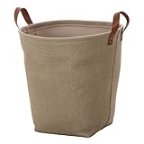 不二貿易 ランドリー ボックス バスケット バッグ型 ラウンド ブラウン 21834