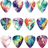 Vepoty ギターピック 滑り止め ベースピック スタイリッシュ アコースティック エレキギター用 12個入り カラフル