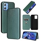Pelanty for MOTO g64y 5G ケース 手帳型 炭素繊維調 for Motorola Moto g64 5g 携帯カバー 背面 軽量 薄型 財布型 カード収納 モトローラ モト g64/g64y 5G スマホケース マグネット ストラップ付き 耐衝撃 全面保護-グリーン