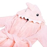 Pink Shark Hooded Toddler Bathrobe for Girls by Izzy & Roo (6-12 Months) by Izzy & Roo