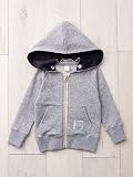 F.O.KIDS (エフオーキッズ) ベビー フード付き ジップ パーカー ベビー服 赤ちゃん 男の子 女の子 長袖 防寒 はおりもの 80㎝ 生後8～12ヶ月頃 グレー