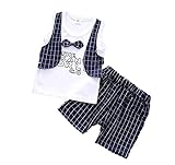 Wanghongベビー服 ベビーフォーマル シャツ ベビー服 スーツ チェック柄 蝶ネクタイTシャツ ボウタイ 洋装フォーマルカジュアルシャツ ベビーpoloシャツ出産祝い お子様の記念日 男の子記念