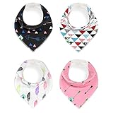 BabyDew Bandana Bibs, Cute Unisex Bib with Snaps - Best for Babies Drooling, Teething and Feeding . 