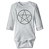 NINKI ベビー服 五芒星　悪魔ディザイン 長袖 カバーオール 6ヶ月~24ヶ月 100%コットン 出産祝い Size 6 M グレー