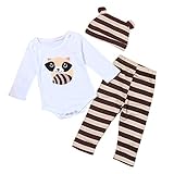 Cutelove　ロンパース+ロングパンツ+帽子3点セット オーバーオール　長袖　男の子　女の子　赤ちゃん　春　秋　コットン　暖かい　可愛い　普段着　開きスナップボタン