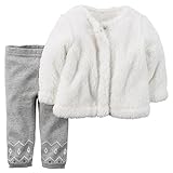 Carters Baby Girls 2-Piece Sherpa Top & Sweater-Knit Pant Set Ivory 12M by Carter's