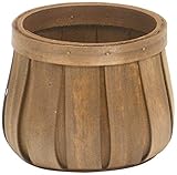 【立差し用】 ウッディ製 丸ツボ型アレンジ S 茶 (φ13×9.5cm) 732-011B