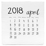 モダンバーラップ Modern Burlap おくるみ 1枚 オーガニック コットン モスリン スワドル ブランケット カレンダー APRIL 2018