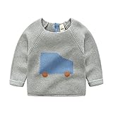 ZooArts 子供服 セーター 秋冬 ベビー キッズ ニット 100％綿 男の子 女の子 男女兼用 かわいい 乗り物柄 トップス 長袖 丸い襟 ファッション おしゃれ ルームウェア カジュアル (グ