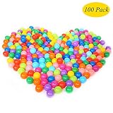 upupo大きいサイズPitボール100個パック、2.8 inchs再利用可能なmutil-color Crush Proofプラスチックボール、子供安全プールゲームおもちゃ