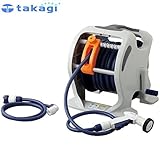 ハンドルを回すとホースガイドが自動で動く takagi タカギ 園芸散水用品 ホースリール マーキュリーツイスター(NB30m) [簡易パッケージ品]