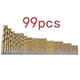 RaiFu ドリルセット 99本 鉄工用 高速HS 4241鋼 ドリル チタンコーティング 丸軸 ストレート シャンク ビット セット オージェ パンチ
