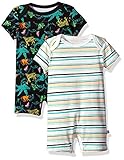 Rosie Pope Baby Boys' Short Coveralls 2 Pack Safari/Stripes 6-9 Months [並行輸入品]