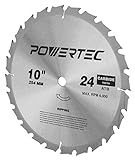 POWERTEC 15010 10-Inch 24 Teeth ATB Table Saw Blade with 5/8-Inch Arbor [並行輸入品]