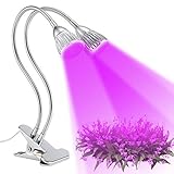 feileng　植物育成ライト LEDダブルヘッドクリップ植物成長ライト　360°調整可能な10W LED水耕栽培ランプ 日照不足解消　室内 植物 照明 赤/ブルー　高輝度 長寿命 節電対策 10W/