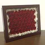 〔フェリナス〕オリジナル 還暦祝い プレゼント プリザーブドフラワーギフト 赤いバラ６０本のフレームフラワー【還暦お祝い、誕生日プレゼント、母の日、結婚記念日】