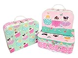 パンチスタジオ スーツケース型 収納ボックス 3点セット 持ち手付き （フェアリー） 43304N