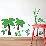 Battoo恐竜ジャングルプラントパック壁デカールFern、ヤシの木、草、竹、Wild植物の壁のステッカーベビールーム保育園Playroom壁装飾( Large Pack ) L LA0035-03