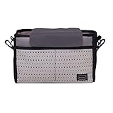 hibote ベビーカー ドリンク ホルダー ネット バッグ 多機能小物入れ ベビーカーバッグ 収納 マザーズバッグ ストローラー ベビーカー用 収納バスケット 大容量 ブラック