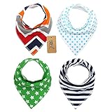 iZiv 4枚ベビービブ【食事用スタイ】防水よだれかけベビー0-2歳（カラー4）