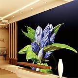 Sproud 大規模なカスタム壁紙紫色の花グリーンリーフバスルーム 350 Cmx 245 Cm のリビングルームベッドルームのテレビの背景の壁紙の防水