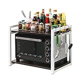 WENZHE キッチン収納りキッチンラック収納棚キッチンラックワゴンウッディー電子レンジ調味料多機能ストレージ白いフレーム、2階、4色、大/小サイズ ( 色 : Black walnut , サイズ 