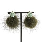 [ヴァンテーヌ] VINGTAINE ラウンド ビジュー ミンク ファー キャッチ イヤリング...