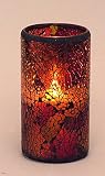 LED Mosaic Flameless Candle, Cracked Glass Pattern, 3"D x 6"H, [並行輸入品]