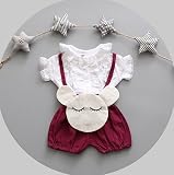 アイメイソン(iMaySon) ベビースーツ ベビー服 女の子 上下セット かわいい カジュアル ガーターズボン 赤ちゃん 普通着