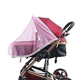 ベビーカー＆ベビーソフト昆虫ネッティングカバーのための蚊帳- ピンク