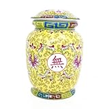 Yellow Wealthy Vase with Lid-withouth accessories