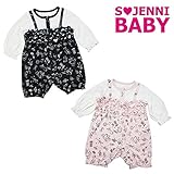 (ジェニィベビー)JENNIBABY　イラスト総柄レイヤード風ロンパース/ピンク　80cm