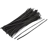 uxcell Metal Cord Cable Organizer Bags Packaging Twist Ties 15cm 130pcs Black [並行輸入品]