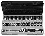 29pc 1/2"ドライブ 6ポイント メトリック（MM） スタンダード Duoソケットセット
