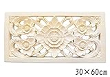 MANJA STO-0221-C 石彫り パラス レリーフ Lサイズ (30cm×60cm) タイル【バリ雑貨 リゾートインテリア 彫刻 ガーデニング】