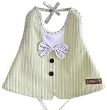 Plus Nao(プラスナオ) よだれかけ スタイ ベビー ストライプ リボン ドット イエロー グリーン ブラウン ライトブルー 小物 - グリーン