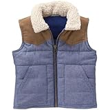 クレイジーエイト Crazy 8/ シェルパ パッファ ベスト シャンブレー ブルー アウターベスト 6～12ヶ月【並行輸入】